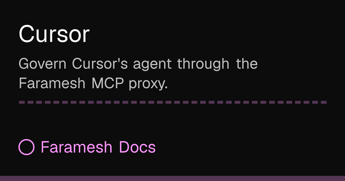 Cursor | Faramesh Docs