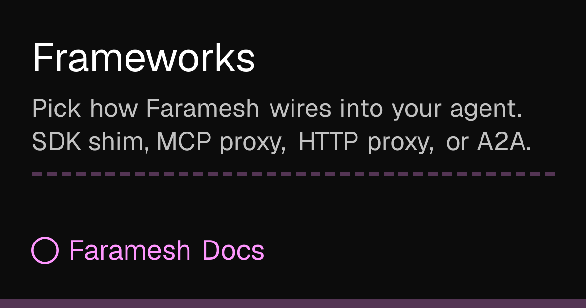 Frameworks | Faramesh Docs