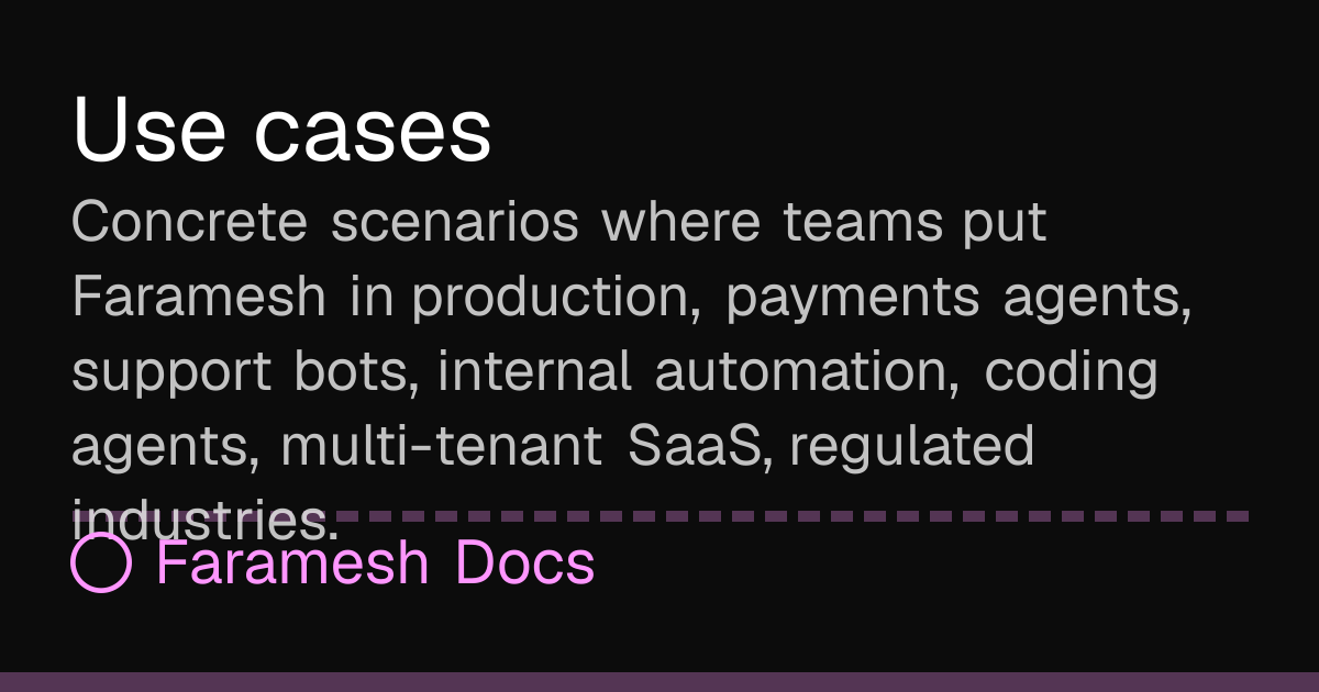 Use cases | Faramesh Docs